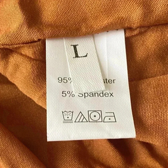 🆕Boho Trendy Khaki Tie Dye Ruffle-Trim Empire Waist Dress L🆕 - Picture 7 of 9